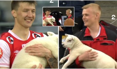 Bu dəfə oyunun ən yaxşısı seçilən futbolçuya quzu hədiyyə etdilər