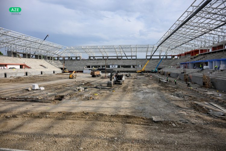 Nazir Gəncə stadionunda son vəziyyətlə yerində tanış oldu