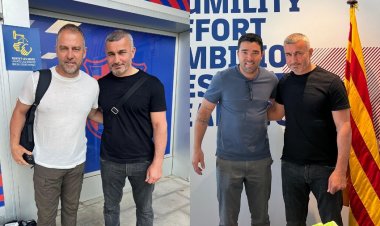 Qurban Qurbanov Barselonada Flik və Deku ilə görüşdü - FOTO