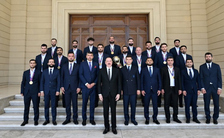 İlham Əliyev Azərbaycan milli komandasının üzvlərini qəbul etdi