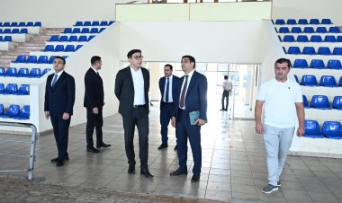 Nazir Bərdə Olimpiya İdman Kompleksinə baxış keçirdi