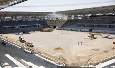 Gəncə şəhər stadionunda gedən tikintidən ən son GÖRÜNTÜLƏR