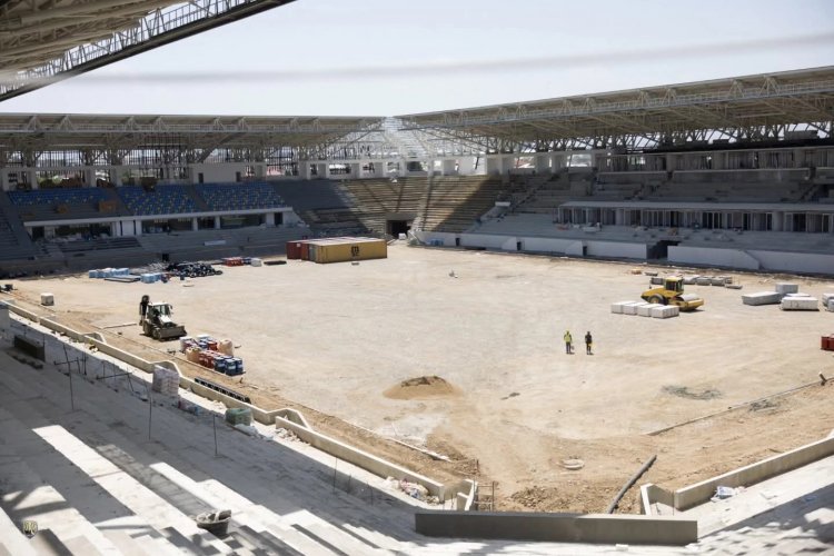 Gəncə şəhər stadionunda gedən tikintidən ən son GÖRÜNTÜLƏR