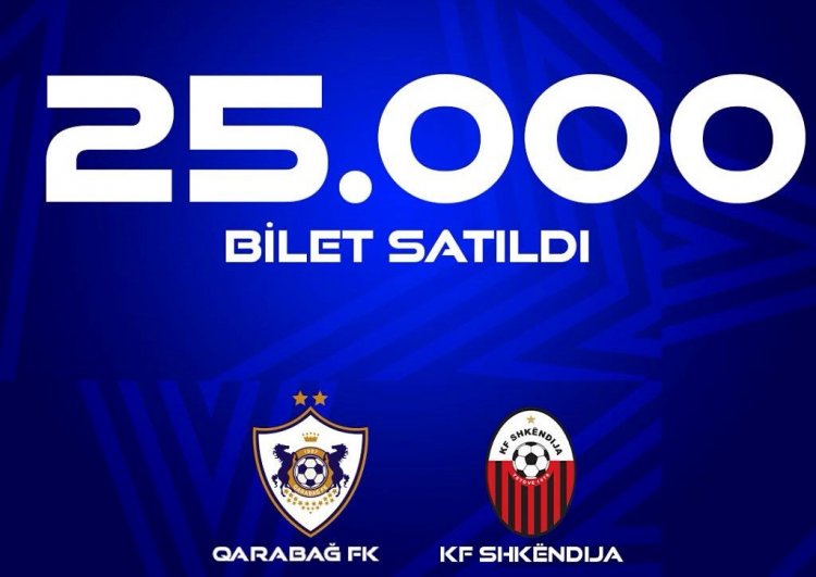 UÇL:  "Qarabağ" - "Şkendiya" qarşılaşmasına 25 min bilet satıldı