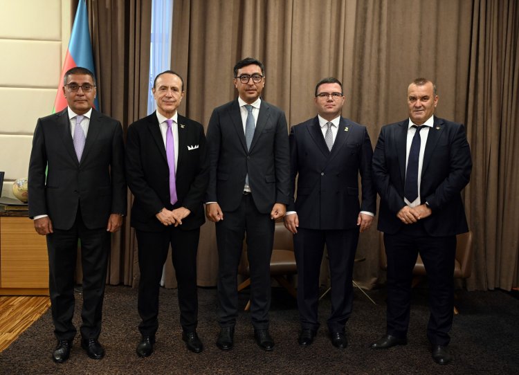 FOTO: Nazir Albaniya Milli Olimpiya Komitəsinin prezidenti ilə görüşdü