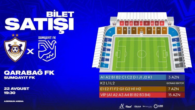 "Qarabağ"ın ilk qarşılaşmasının biletləri 3 manatdan satışa çıxarıldı