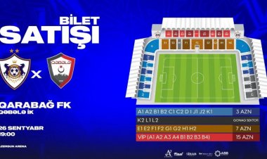 "Qarabağ"ın oyununun biletləri 3 manatdan satışa çıxarıldı