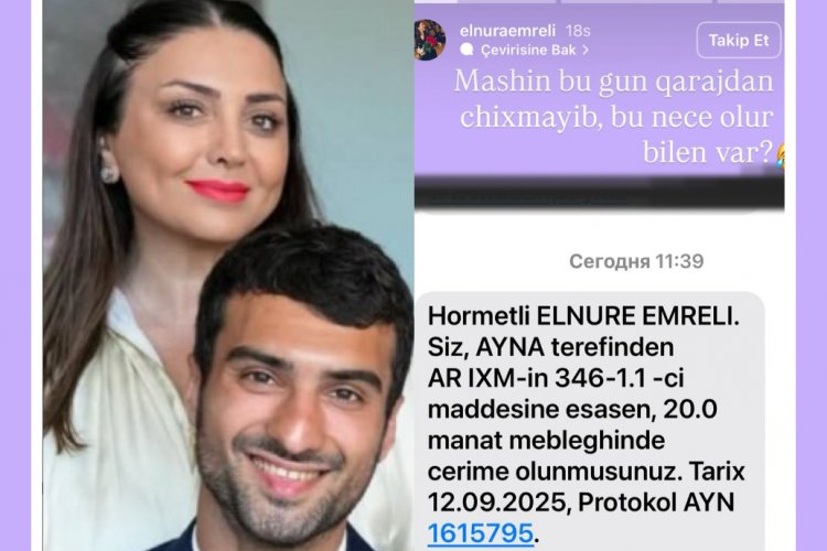 Mahirin anasının avtomobili qarajda ola-ola cərimələndi