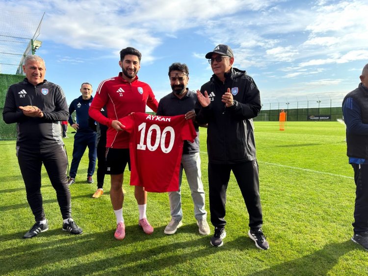 "Turan Tovuz" 100-ə çatan Ayxan Hüseynovu mükafatlandırdı 