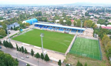Tovuz stadionunda yeni və təbii ot örtüyü hazırdır - FOTOLAR