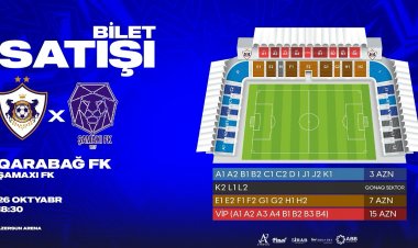 "Qarabağ"ın oyununun biletləri 3 manatdan satışa çıxarıldı