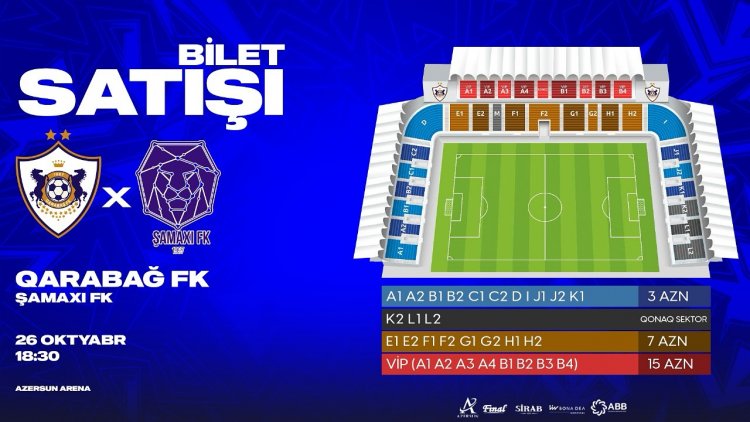 "Qarabağ"ın oyununun biletləri 3 manatdan satışa çıxarıldı