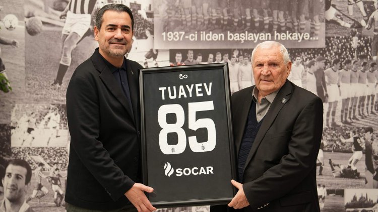  "Neftçi" rəhbərliyi yubileyini qeyd edən Kazbek Tuayevlə görüşdü