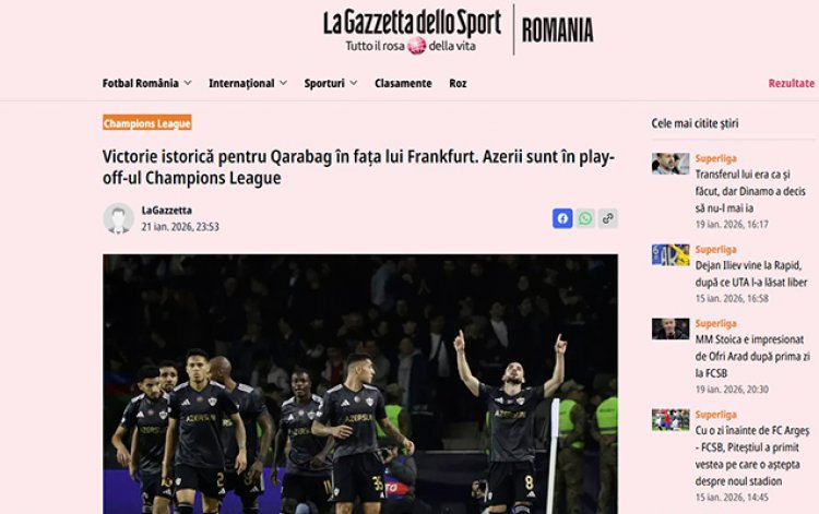  "Qarabağ" növbəti dəfə məşhur saytların gündəmində - FOTOLAR