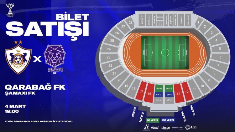 "Qarabağ"ın 1/4 final oyununun biletləri 5 manatdan satışa çıxarıldı