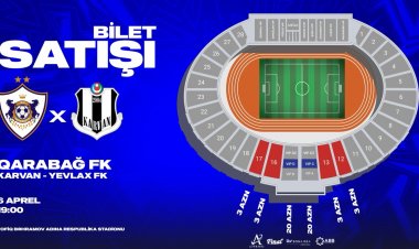 "Qarabağ" - "Karvan-Yevlax" oyununun biletləri satışa çıxarılır