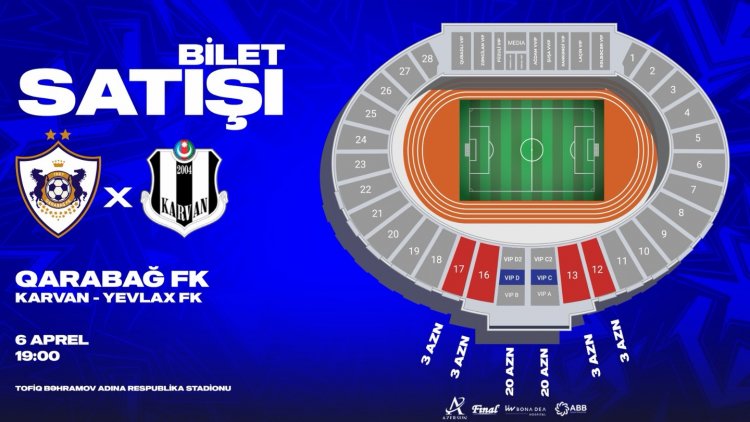 "Qarabağ" - "Karvan-Yevlax" oyununun biletləri satışa çıxarılır