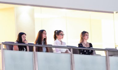 Mehriban Əliyeva və ailə üzvləri Avropa Kuboku yarışını izlədilər