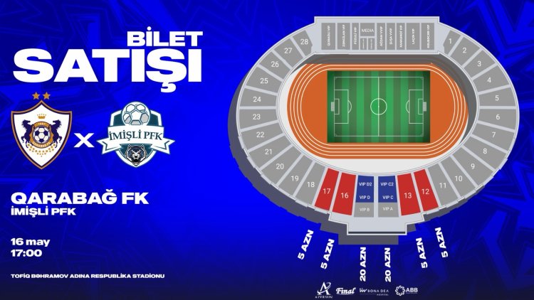   "Qarabağ"ın "İmişli" ilə oyununun biletləri 5 manatdan satışa çıxarılır