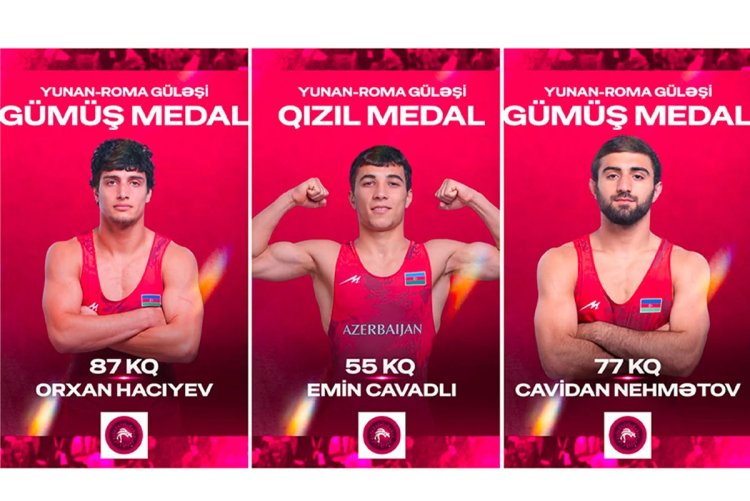   Güləşçilərimizdən 1 qızıl, 2 gümüş medal - U-20 Avropa çempionatı