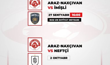  "Araz-Naxçıvan" "Neftçi" ilə yoxlama matçında üz-üzə gələcək