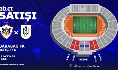 "Qarabağ" - "Neftçi" oyununun biletləri 5 manatdan satışa çıxarıldı